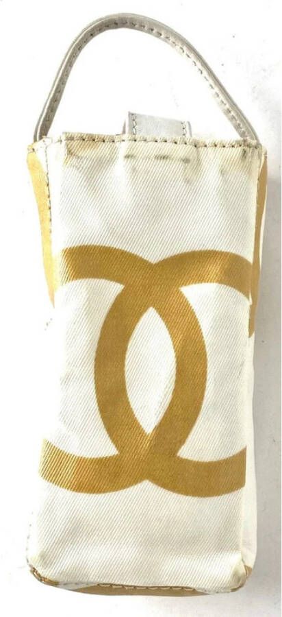 Chanel Vintage Tweedehands canvas tassen Goede staat Beige Dames