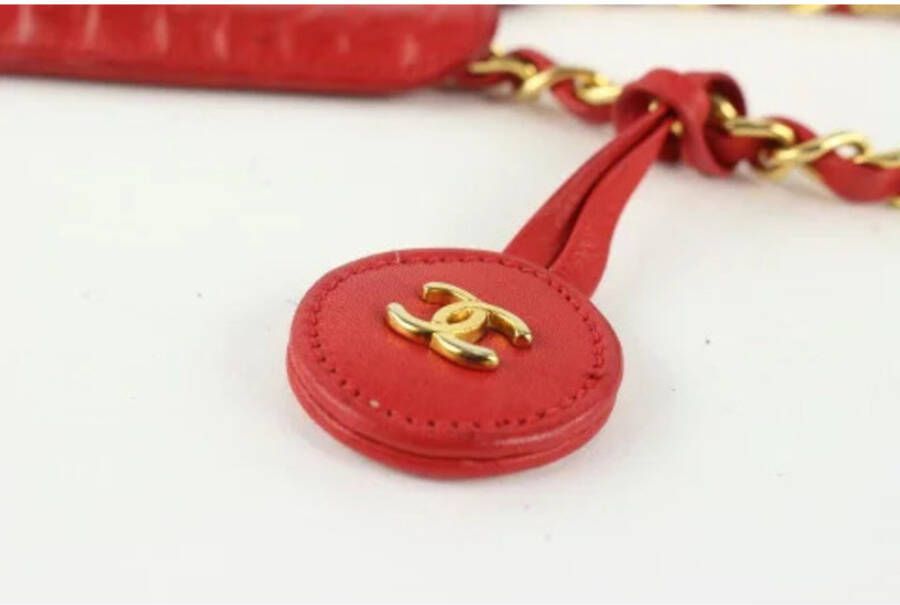 Chanel Vintage Tweedehands Schoudertas Rood Dames