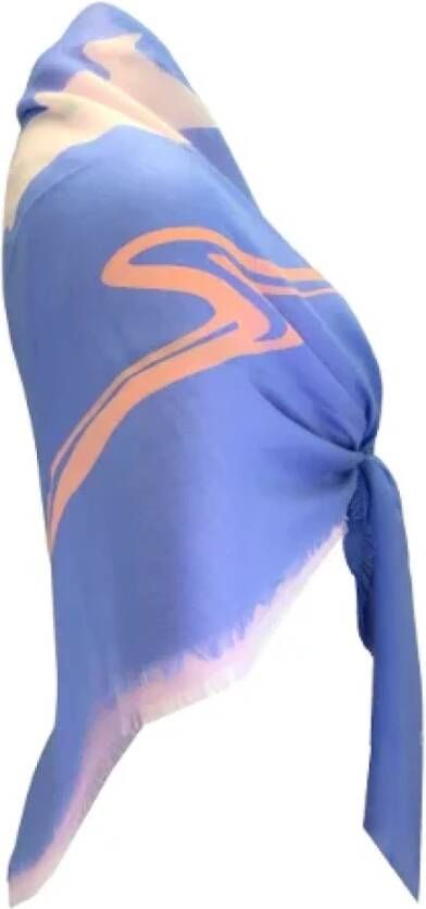 Chanel Vintage Pre-owned Cashmere scarves Blauw Dames