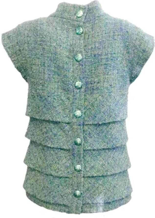 Chanel Vintage Pre-owned Cotton tops Blauw Dames