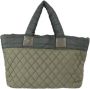 Chanel Vintage Tweedehands Groene Stoffen Chanel Tote Groen Dames - Thumbnail 2