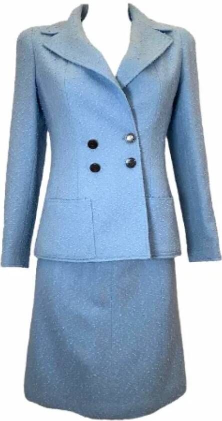 Chanel Vintage Pre-owned Fabric dresses Blauw Dames