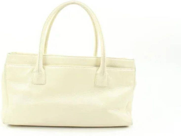 Chanel Vintage Tweedehands Leren Tassen Goede Staat Beige Dames