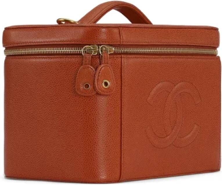 Chanel Vintage Pre-owned Leather chanel-bags Oranje Dames
