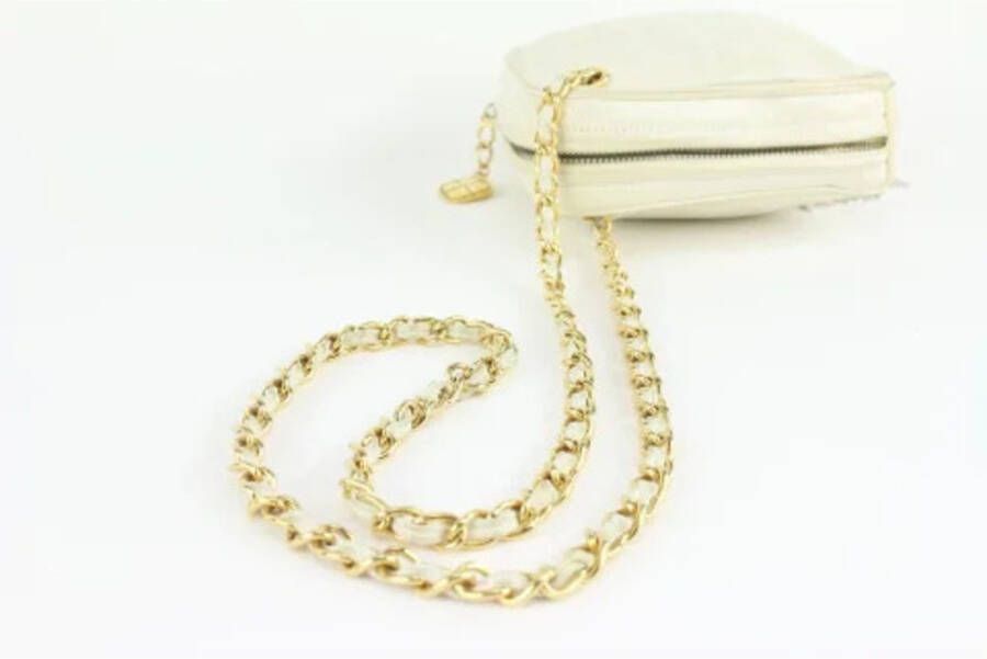 Chanel Vintage Schoudertas Wit Dames