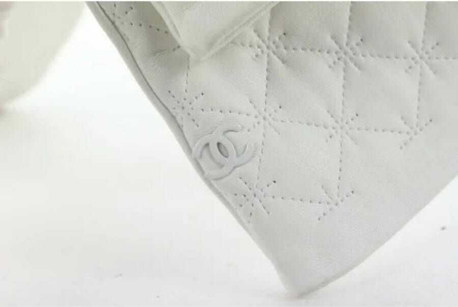 Chanel Vintage Franse Leren Handschoenen Zeer Goede Staat Wit Dames