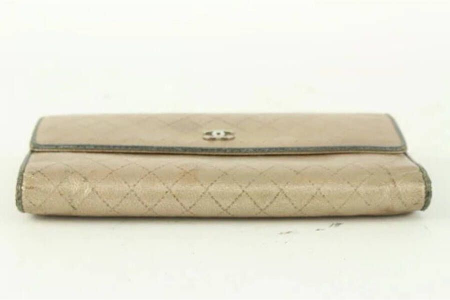Chanel Vintage Italiaanse Leren Portemonnees Tweedehands Fair+ Stijl Beige Dames