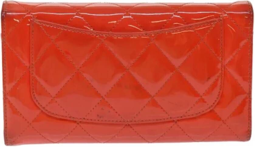 Chanel Vintage Pre-owned Leather wallets Red Dames