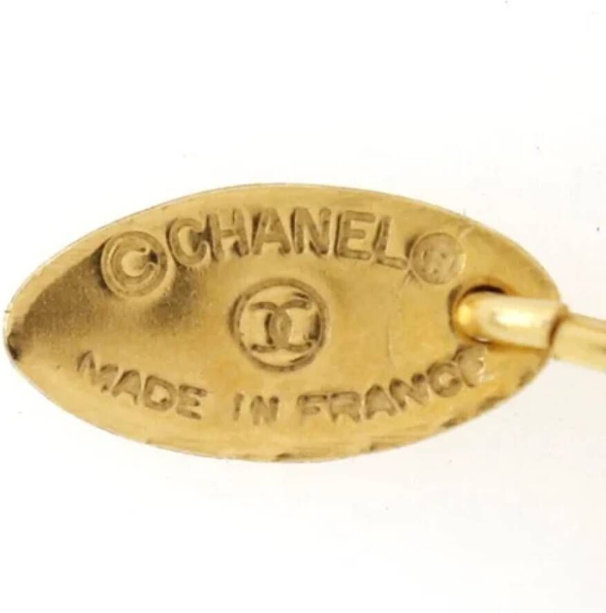 Chanel Vintage Tweedehands Gouden Chanel Sleutelhanger Geel Dames
