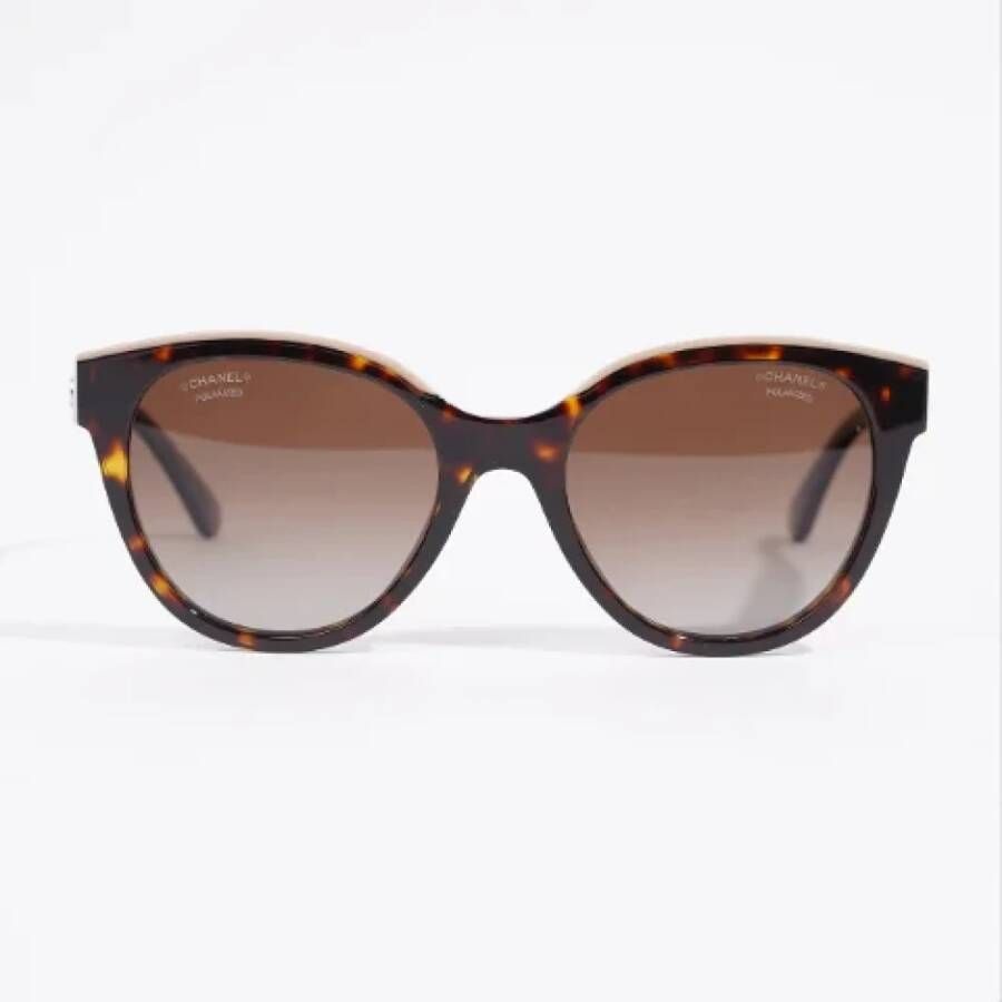 Chanel Vintage Pre-owned Plastic sunglasses Brown Dames