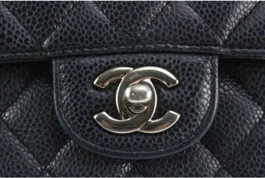 Chanel Vintage Leren Schoudertas Zwart Dames