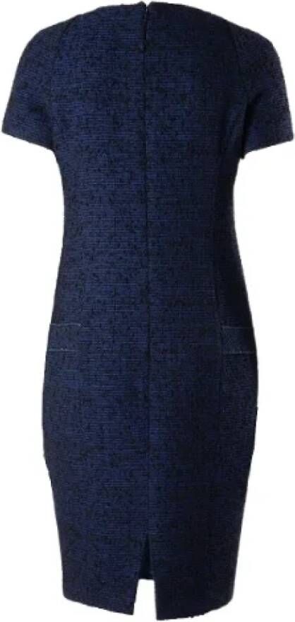 Chanel Vintage Pre-owned Wool dresses Blauw Dames