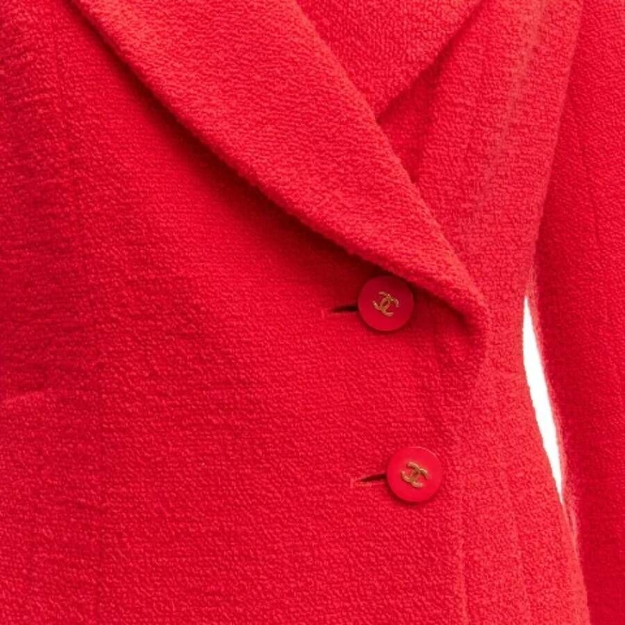 Chanel Vintage Pre-owned Wool outerwear Red Dames