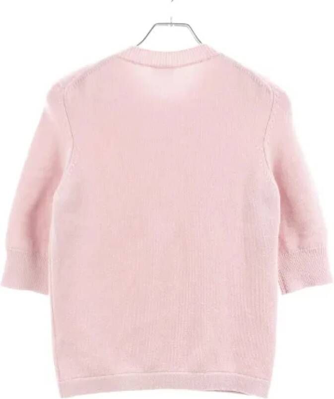 Chanel Vintage Tweedehands Roze Kasjmier Chanel Trui Pink Dames