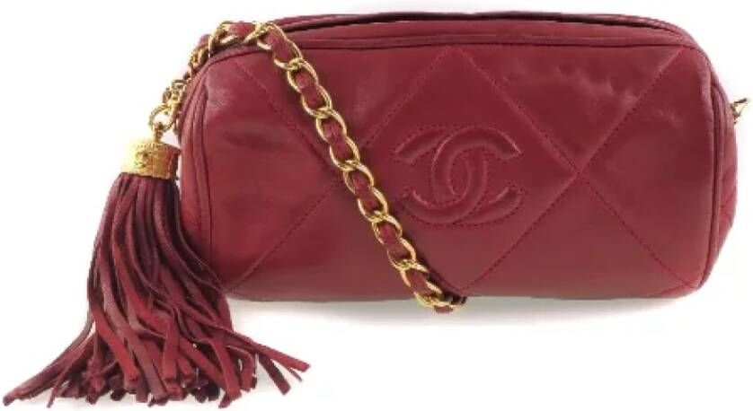 Chanel Vintage Tweedehands schoudertas Rood Dames