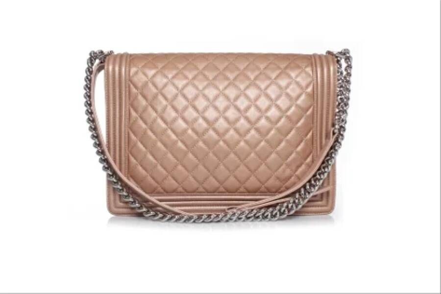Chanel Vintage Tweedehands schoudertas Beige Dames
