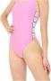 Chiara Ferragni Collection Eendelig badpakStretch Fabric Swimsuit with Logo Pink Dames - Thumbnail 2