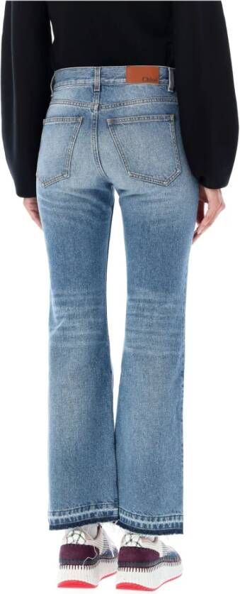 Chloé Flared Denim Jeans in Mistig Blauw Dames