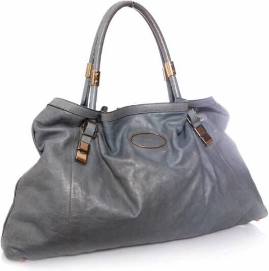 Chloé Pre-owned Lederen shopper met gouden hardware Blue Dames