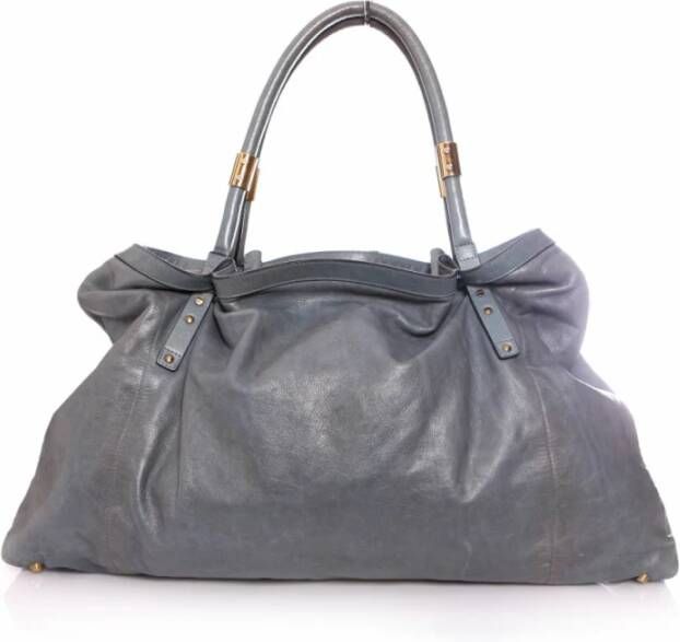 Chloé Pre-owned Lederen shopper met gouden hardware Blue Dames