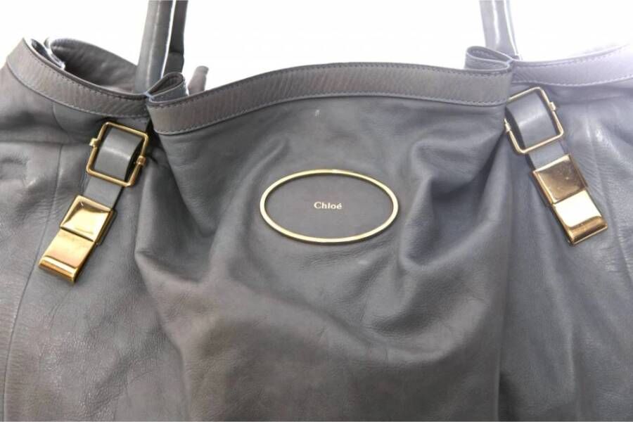 Chloé Pre-owned Lederen shopper met gouden hardware Blue Dames