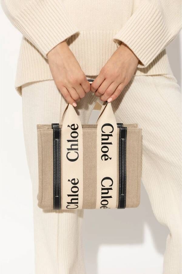 Chloé Woody Small schoudertas Beige Dames