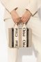 Chloé Linnen Tote Tas met Leren Details Beige Dames - Thumbnail 6