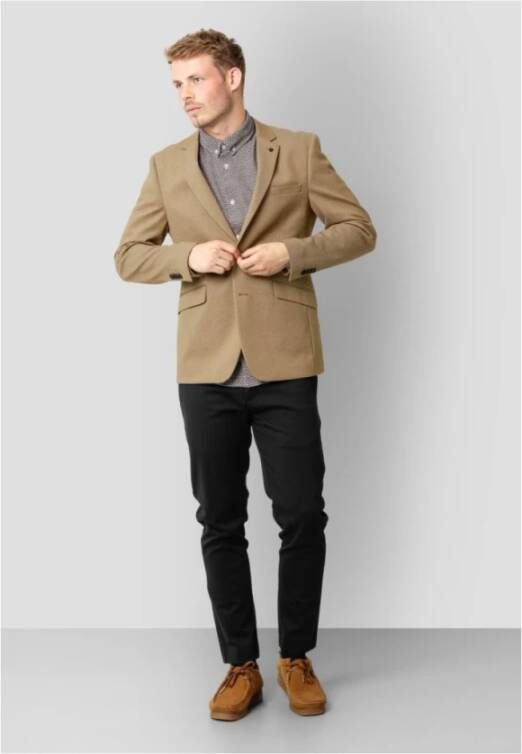 Clean Cut Blazerjas- CC Milano Jersey Beige Heren