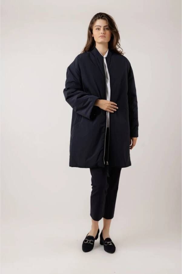 closed Donkere Nacht Parka Jas Blauw Dames