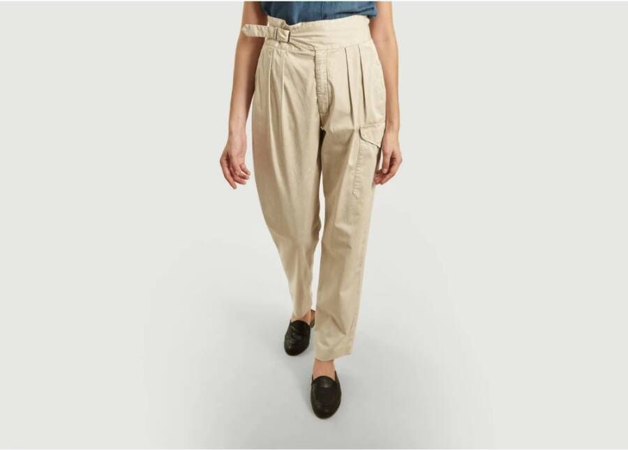 closed Cropped Trousers Beige Dames