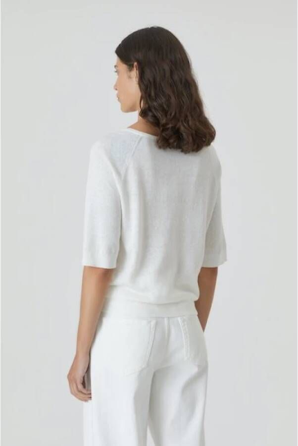 closed Elegante Witte T-Shirt met Lange Mouwen Wit Dames
