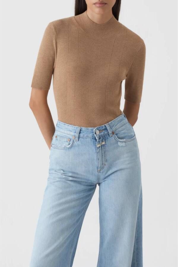 closed Round-neck Knitwear Bruin Dames
