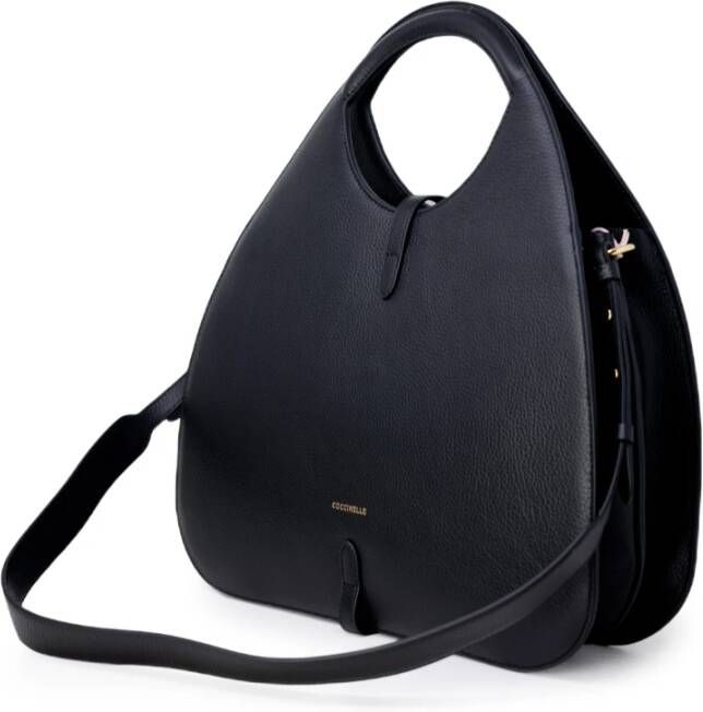 Coccinelle Tijdloze leren handtas Lente Zomer Collectie Zwart Dames
