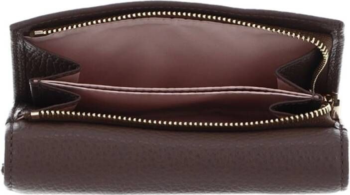 Coccinelle Leren portemonnee met clip en rits Bruin Dames