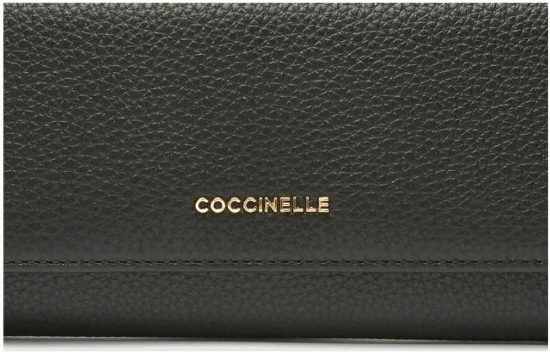 Coccinelle Metalen zachte portemonnee Zwart Dames