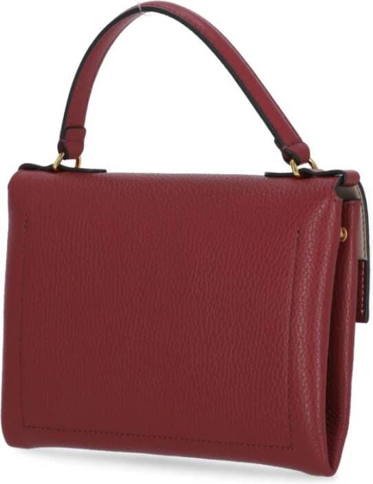 Coccinelle Rode Leren Tas met Handvat en Schouderband Red Dames