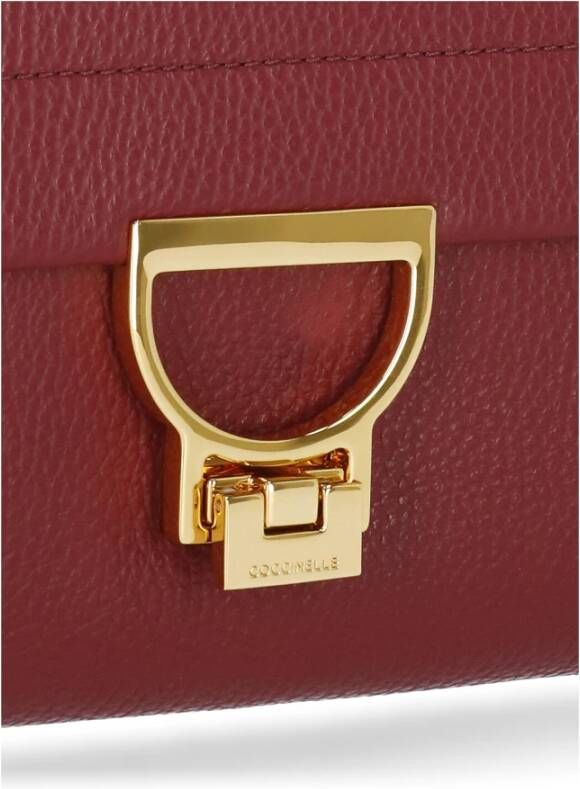 Coccinelle Rode Leren Tas met Handvat en Schouderband Red Dames