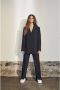 Co'Couture Navy Gevouwen Pak Broek Blauw Dames - Thumbnail 2