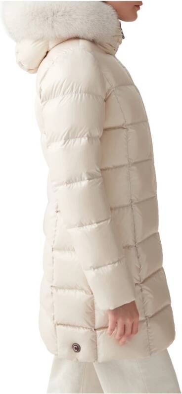 Colmar Crèmekleurige Jassen met Ritssluiting en Afneembare Bontkraag Beige Dames