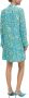Comma jurk met bladprint en volant turquoise - Thumbnail 3