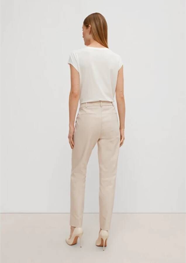comma Straight Trousers Beige Dames