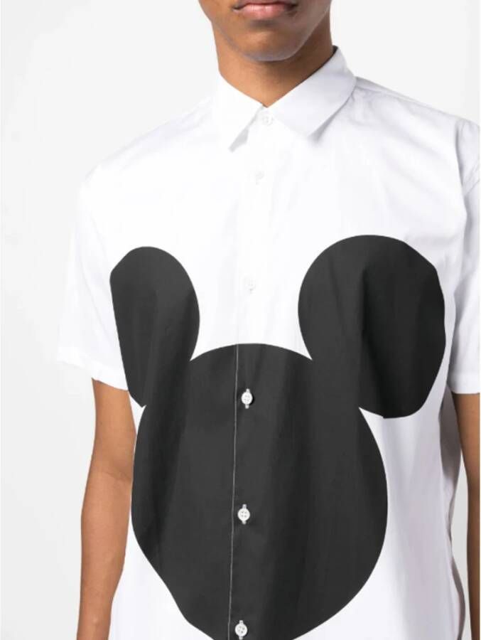 Comme des Garçons Korte mouwen Mickey Mouse print shirt Wit Heren