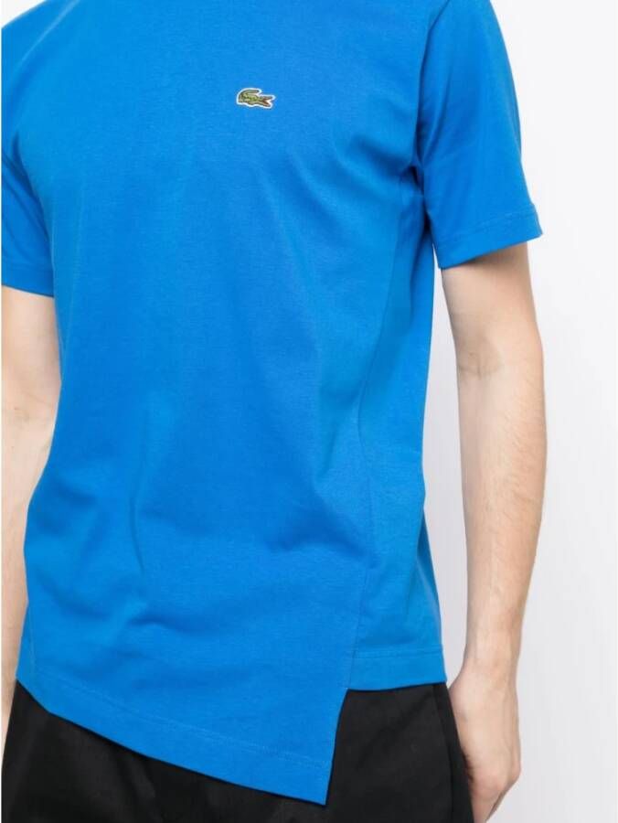 Comme des Garçons Lacoste Asymmetrisch T-shirt met Geborduurd Logo Blauw Heren