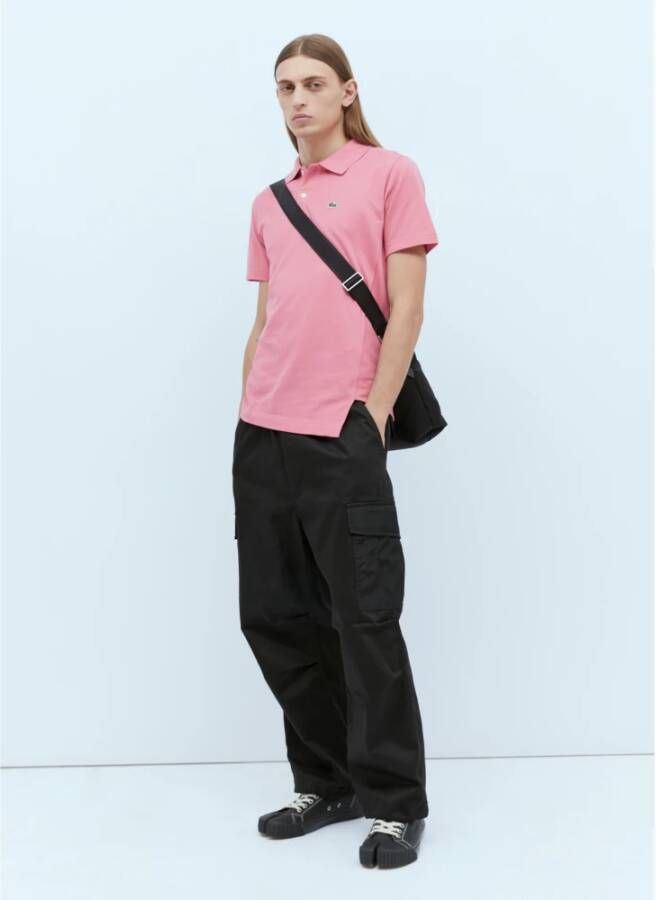 Comme des Garçons Lacoste Twisted Polo Shirt Pink Heren