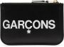 Comme des Garçons Logo Portemonnee van Premium Koeienhuid Leer met Goudkleurige Rits Black Unisex - Thumbnail 3