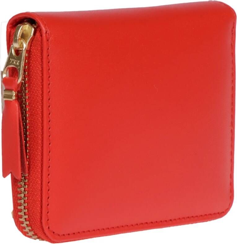 Comme des Garçons Klassieke Leren Portemonnee Rood Unisex