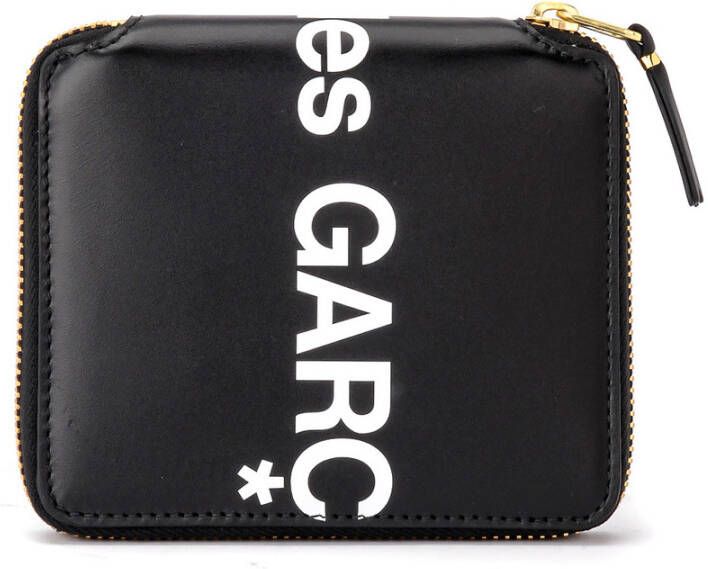 Comme des Garçons Grote Logo Leren Portemonnee Zwart Unisex