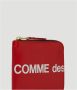 Comme des Garçons Maxi Logo Leren Portemonnee met L-Zip Sluiting Red Heren - Thumbnail 2