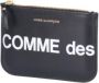 Comme des Garçons Logo Portemonnee van Premium Koeienhuid Leer met Goudkleurige Rits Black Unisex - Thumbnail 5