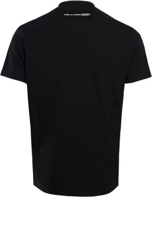 Comme des Garçons Zwart Katoenen Crewneck T-Shirt met Logo Print Black Heren